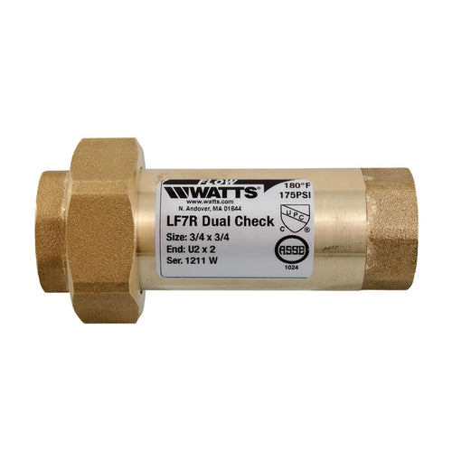 Watts LF7RU2-2 3/4 backflow preventer for Plumbing