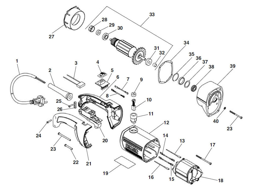 RIDGID 45548 Armature Bearing, for 600-I Hand-Held Power Drive and Portable Power Drive 690-I