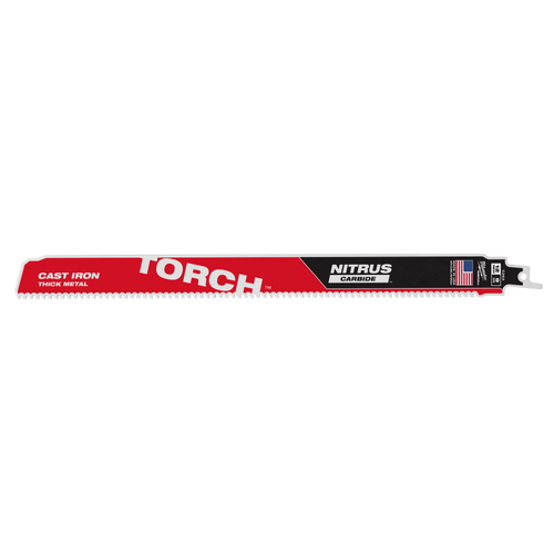 Milwaukee 48-00-5263 12" 8 TPI TORCH with NITRUS Carbide SAWZALL Blade for Cast Iron (Pack of 5)
