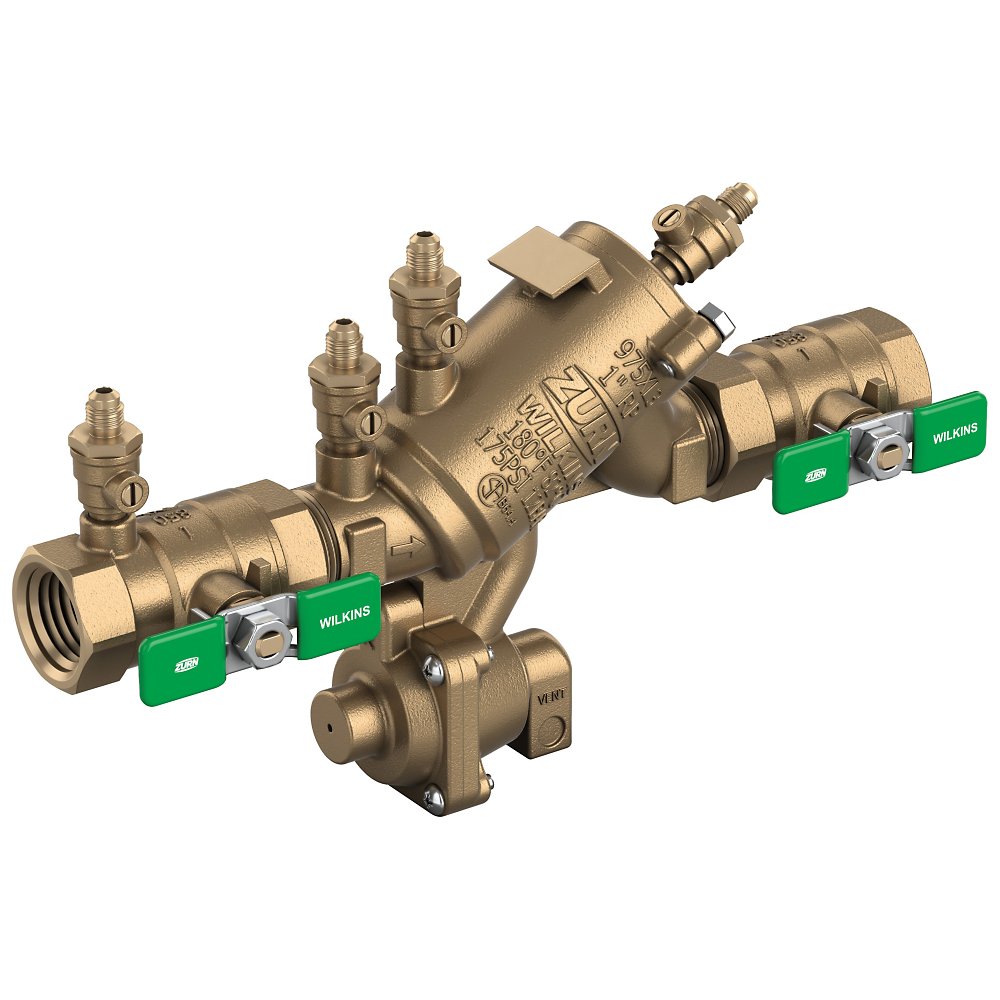 Zurn 2-975XL3SAG Lead-Free Backflow Preventer - Bronze Reduced Pressure Principle Assembly with EZ Swap Modular Check Valves