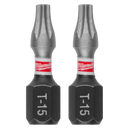 Milwaukee 48-32-4428 SHOCKWAVE Impact TORX T15 Insert Bits (Pack of 6)