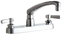 Chicago Faucets 1100-369ABCP Lead-Free Deck-mounted manual faucet with 8" centers, Brass, NPSM