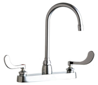 Chicago Faucets 1100-G2AE35VP317AB Lead-Free Deck-mounted manual faucet with 8" centers