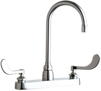 Chicago Faucets 1100-GN2AE3V317AB Lead-Free Deck-mounted manual faucet with 8" centers