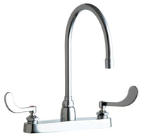 Chicago Faucets 1100-GN8AE3-317AB Lead-Free Deck-mounted manual faucet with 8" centers