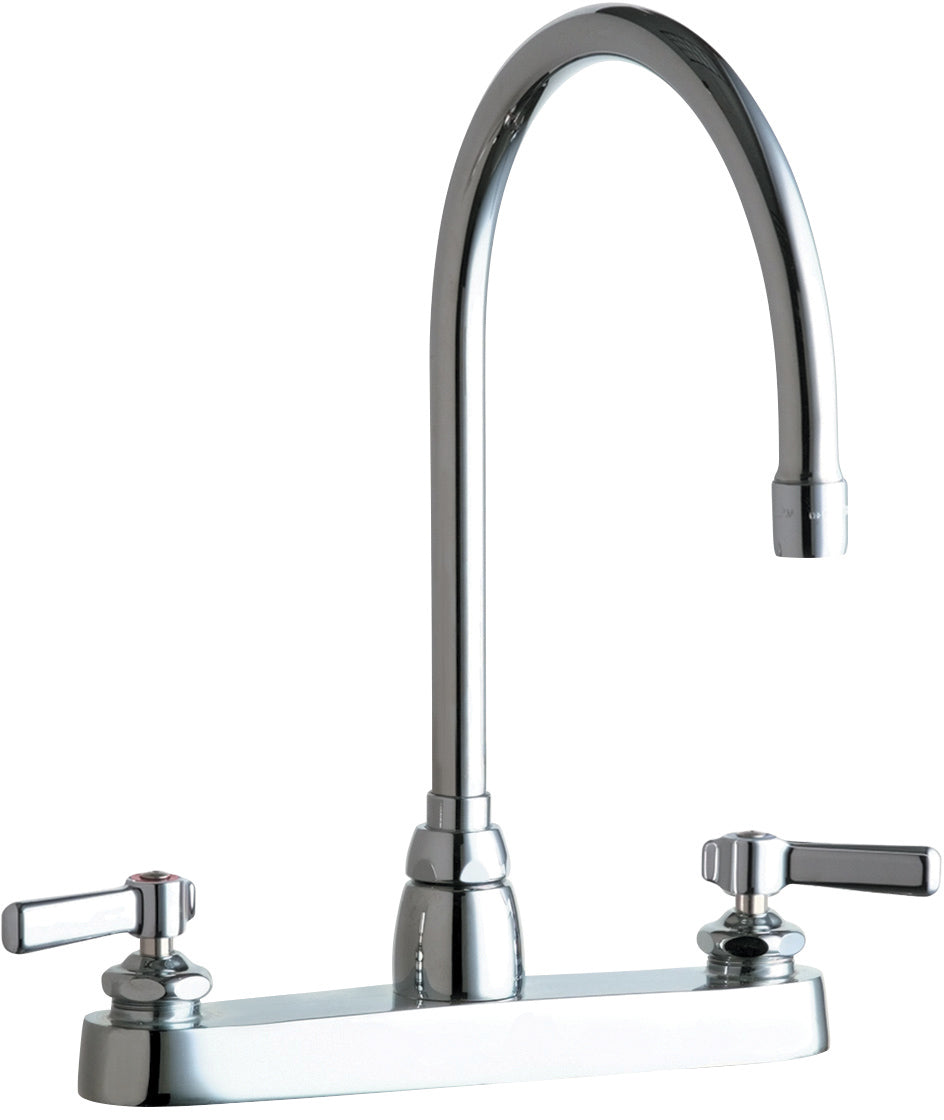 Chicago Faucets 1100-GN8AE35-369AB Lead-Free Deck-mounted manual faucet with 8" centers