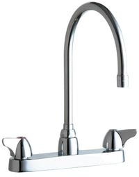 Chicago Faucets 1100-GN8AE35ABCP Lead-Free Deck-mounted manual faucet with 8" centers