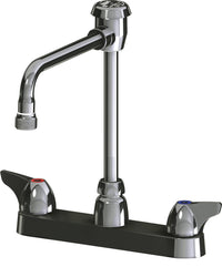 Chicago Faucets 1100-GN8BVBE2-2CP Deck-mounted manual faucet with 8" centers, NPSM