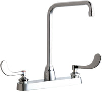 Chicago Faucets 1100-H8E35-317XKAB Lead-Free Deck-mounted manual faucet with 8" centers