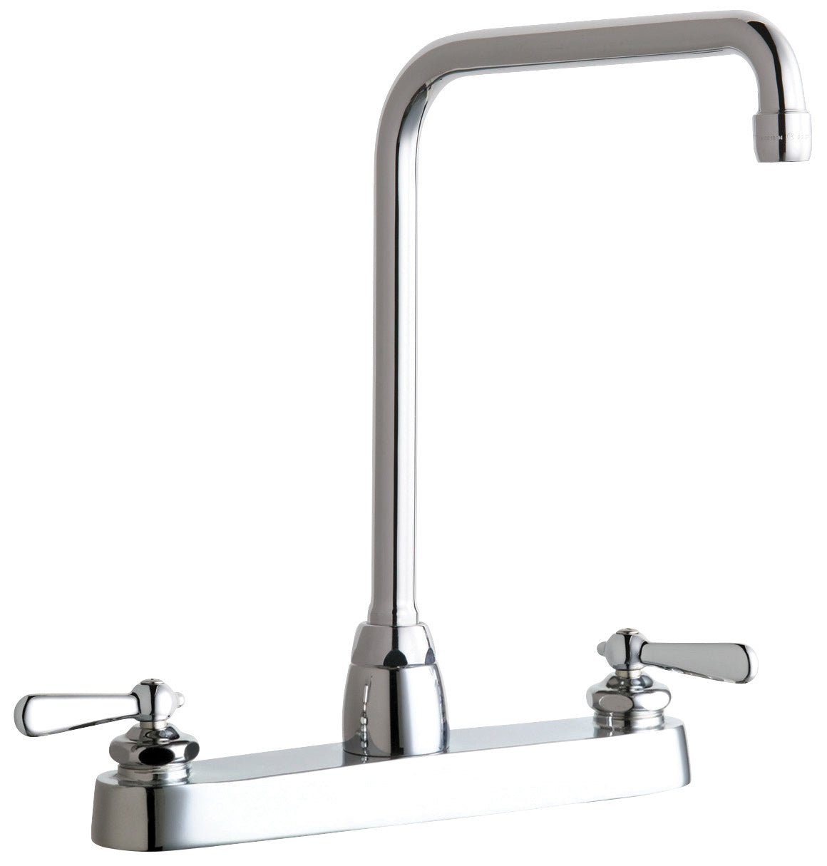 Chicago Faucets 1100-HA8-241ABCP Lead-Free Deck-mounted manual faucet with 8" centers
