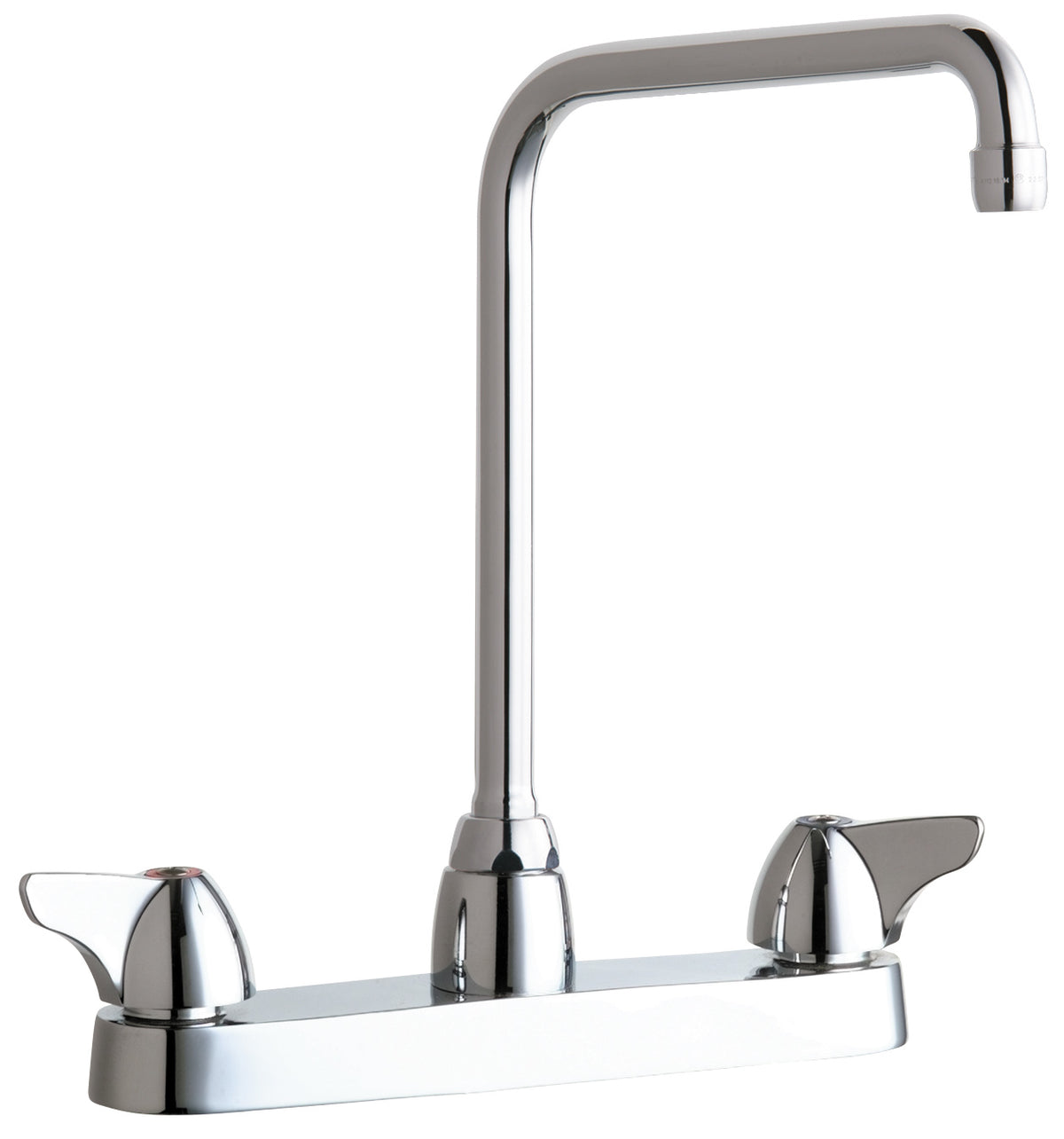 Chicago Faucets 1100-HA8AE35ABCP Lead-Free Deck-mounted manual faucet with 8" centers