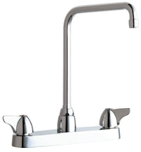 Chicago Faucets 1100-HA8XKABCP Lead-Free Deck-mounted manual faucet with 8" centers