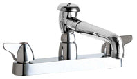 Chicago Faucets 1100-L5VBCP Deck-mounted manual faucet with 8" centers, NPSM