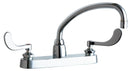 Chicago Faucets 1100-L9-317ABCP Lead-Free Deck-mounted manual faucet with 8" centers