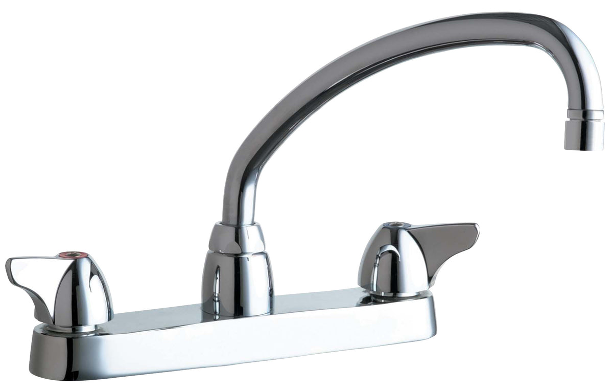 Chicago Faucets 1100-L9VPAXKABCP Lead-Free Deck-mounted manual faucet with 8" centers