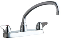 Chicago Faucets 1100-L9VPAXKABCP Lead-Free Deck-mounted manual faucet with 8" centers
