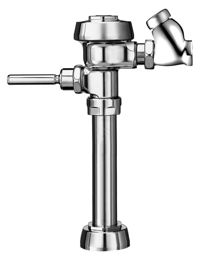 Sloan Royal 111-1.6 Exposed Manual Flushometer, 1.6 gpf, Top Spud, Polished Chrome, 1" Straight Control Stop