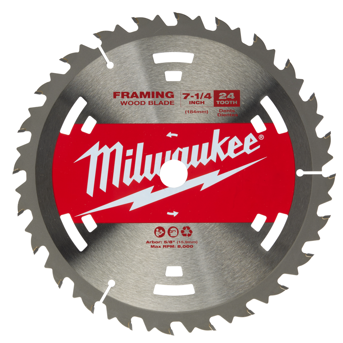 Milwaukee 48-40-1711 7-1/4" 24T Construction Framing Contractor Pack (25 PK)
