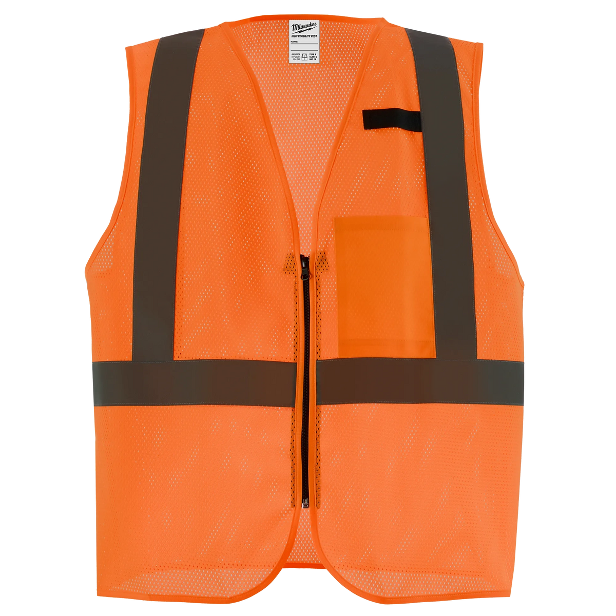 Milwaukee 48-73-2247 Class 2 High Visibility Orange Mesh One Pocket Safety Vest - 2X/3X (Pack of 12)