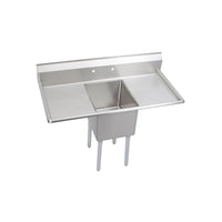 Elkay Dependabilt Stainless Steel 52" x 25-13/16" x 43-3/4" 16 Gauge One Compartment Sink w/ 18" Left and Right Drainboards and Stainless Steel Legs 14-1C16X20-2-18X