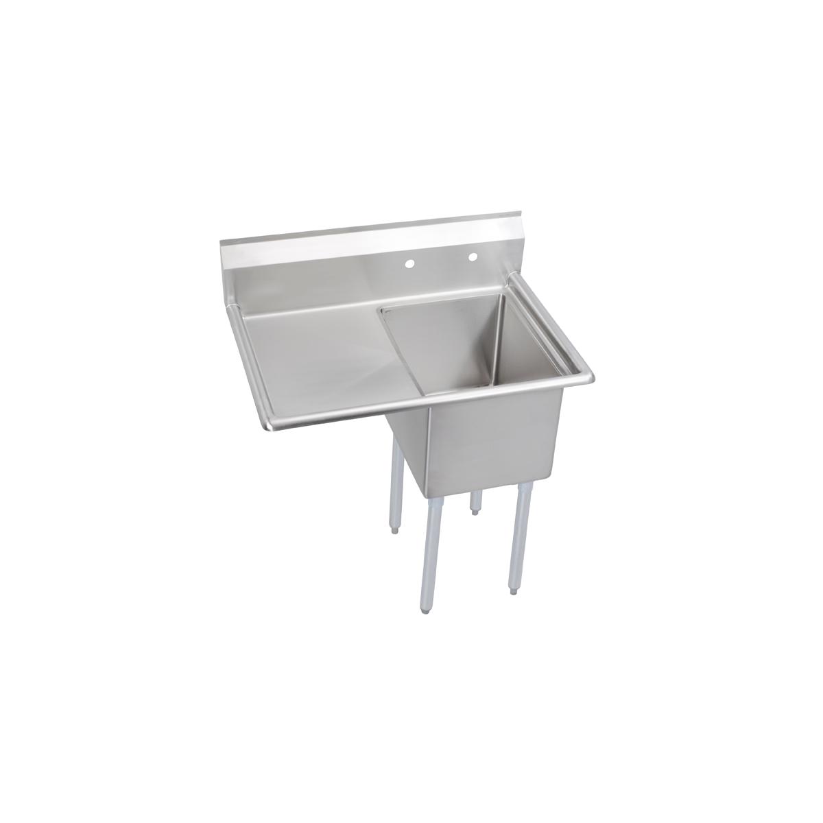 Elkay Dependabilt Stainless Steel 36-1/2" x 25-13/16" x 43-3/4" 16 Gauge One Compartment Sink w/ 18" Left Drainboard and Stainless Steel Legs 14-1C16X20-L-18X