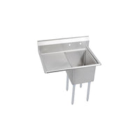 Elkay Dependabilt Stainless Steel 36-1/2" x 25-13/16" x 43-3/4" 16 Gauge One Compartment Sink w/ 18" Left Drainboard and Stainless Steel Legs 14-1C16X20-L-18X