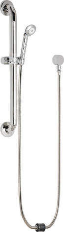 Chicago Faucets 152-ADCP Auto-Drain® hose and hand spray, 2.5 GPM, with 24" ADA grab bar