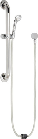 Chicago Faucets 152-LADPVCW Auto-Drain® hose and hand spray, 1.5 GPM, with 24" ADA grab bar