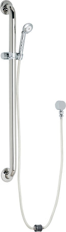 Chicago Faucets 154-175ADPVCW Auto-Drain® hose and hand spray, 1.75 GPM, with 36" ADA grab bar