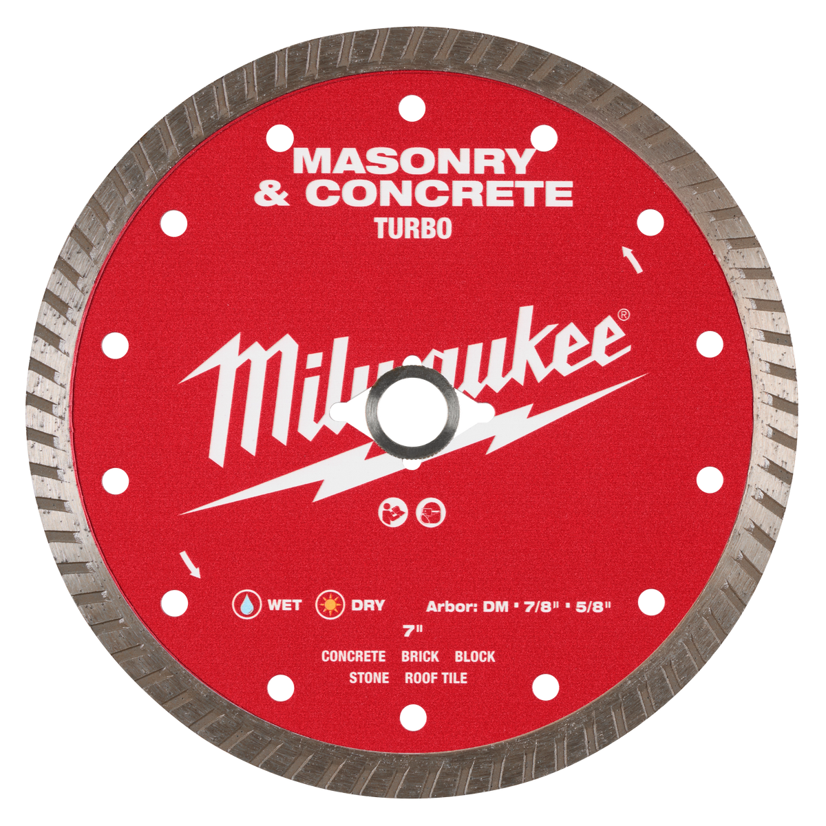 Milwaukee 49-93-9407 7" Turbo Masonry & Concrete Diamond Blade (Pack of 5)
