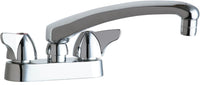Chicago Faucets 1895-L8ABCP Lead-Free Deck-mounted manual faucet with 4" centers, Brass, NPSM