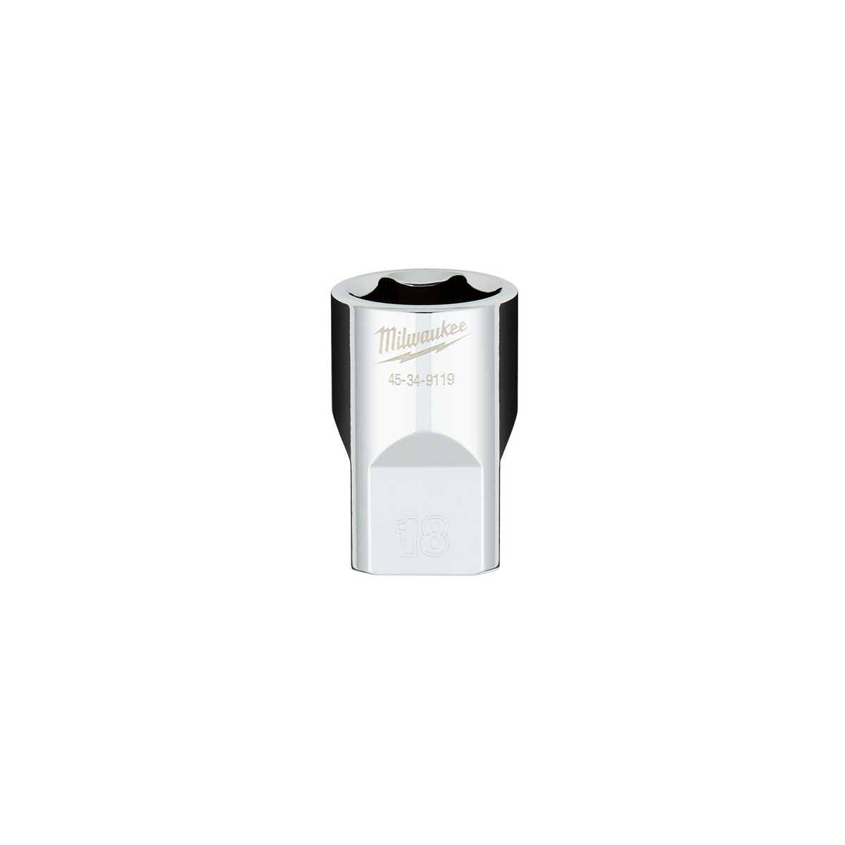 Milwaukee 45-34-9119 1/2" Drive 18MM Metric 6-Point Socket with FOUR FLAT Sides