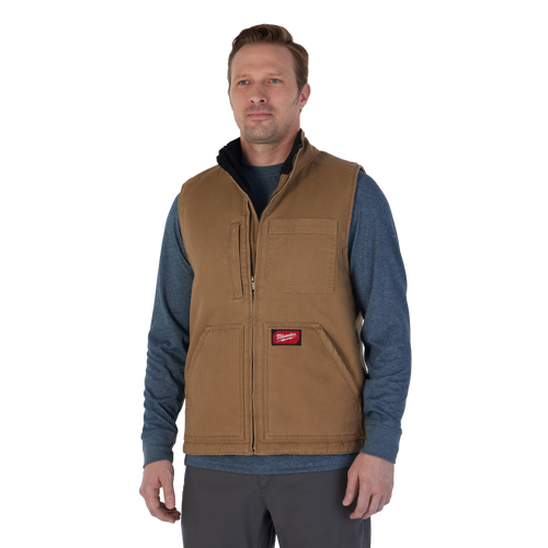 Milwaukee 801BR-2X GRIDIRON Sherpa-Lined Vest - Brown 2X