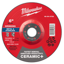 Milwaukee 49-94-0723 6" x 1/4" x 7/8" Ceramic+ Metal Grinding Wheel - Type 27 (Pack of 10)