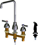 Chicago Faucets 200-AHA8AE35ABCP Lead-Free Deck-mounted manual faucet with 8" centers