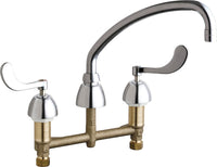 Chicago Faucets 201-A317VPAABCP Lead-Free Deck-mounted manual faucet with 8" centers