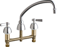 Chicago Faucets 201-AE29XKABCP Lead-Free Deck-mounted manual faucet with 8" centers