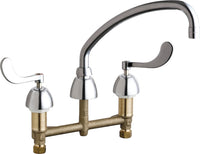 Chicago Faucets 201-AE35-317XKABCP Lead-Free Deck-mounted manual faucet with 8" centers