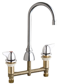 Chicago Faucets 201-AGN2AE3V1000AB Lead-Free Deck-mounted manual faucet with 8" centers
