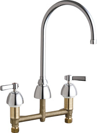 Chicago Faucets 201-AGN8AE2805FAB Lead-Free Deck-mounted manual faucet with 8" centers