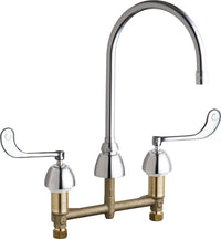 Chicago Faucets 201-AGN8AE35-319AB Lead-Free Deck-mounted manual faucet with 8" centers