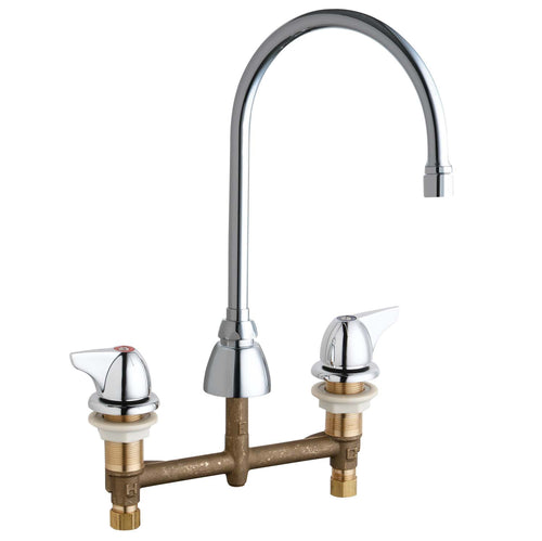 Chicago Faucets 201-AGN8AE3V1000AB Lead-Free Deck-mounted manual faucet with 8" centers