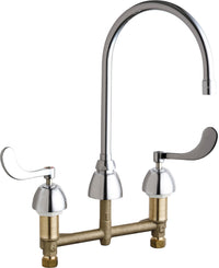 Chicago Faucets 201-G8AE35-317XKAB Lead-Free Deck-mounted manual faucet with 8" centers