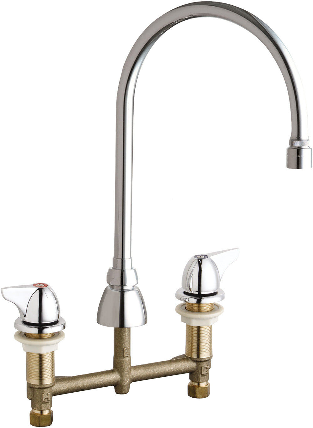 Chicago Faucets 201-GN8AE29-1000AB Lead-Free Deck-mounted manual faucet with 8" centers