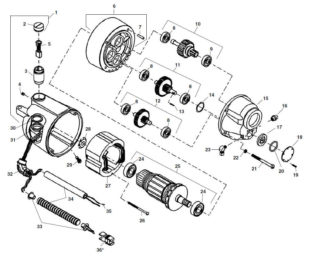 RIDGID 97000 1st Gear Assembly, for 300 Power Drive