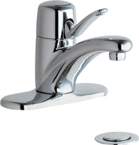 Chicago Faucets 2201-4E70ABCP Lead-Free Deck-mounted manual faucet, 4" centers, with pop-up drain