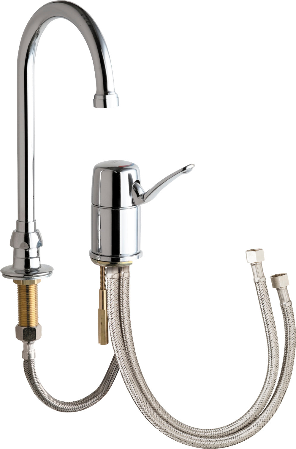 Chicago Faucets 2302-E2805-5ABCP Lead-Free Deck-mounted manual faucet, two-hole mounting