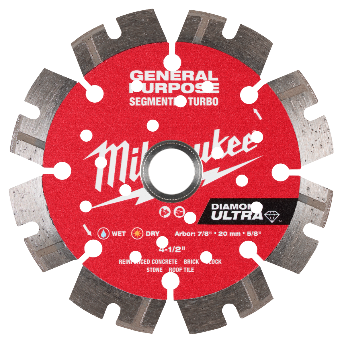 Milwaukee 49-93-7523 4-1/2" DIAMOND ULTRA Segmented Turbo, General Purpose Diamond Blade (Pack of 5)