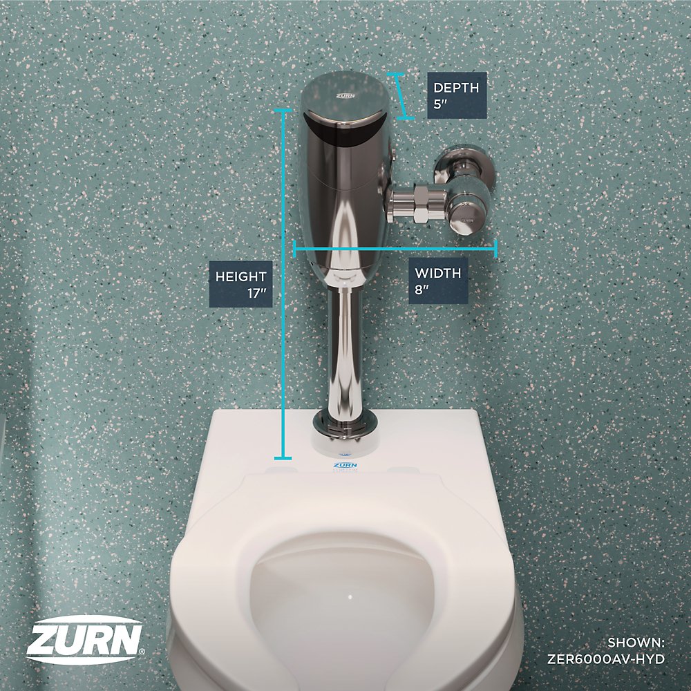 Zurn ZER6000AV-HET-DF-HYD Top Mount Exposed Sensor Flush Valve for Water Closet With Gear-driven Ceramic Cartridge, Hydropower, AquaVantage® Diaphragms