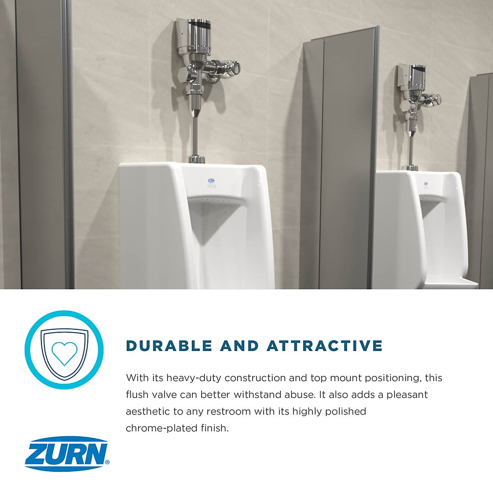 Zurn ZER6003AV-WS1-TM-HW Zurn Top Mount Exposed Sensor Flush Valve for Urinal With Gear-driven Ceramic Cartridge, Hardwired, AquaVantage® Diaphragm